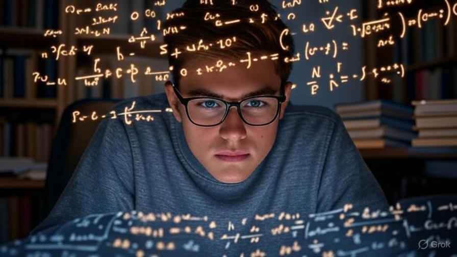 Student studying math using Symbolab or Photomath alternatives with AI