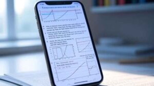 AI math solver app showing step by step solution for a calculus problem on smartphone