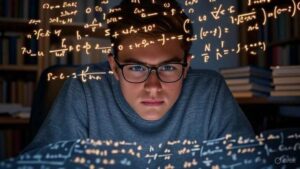 Student studying math using Symbolab or Photomath alternatives with AI