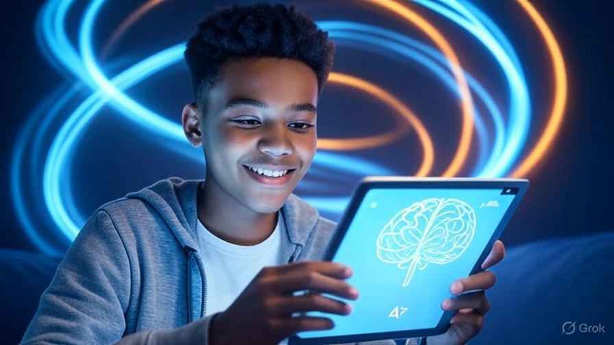A thumbnail image showing a happy, confident student using the best AI flashcard generator for exam preparation.