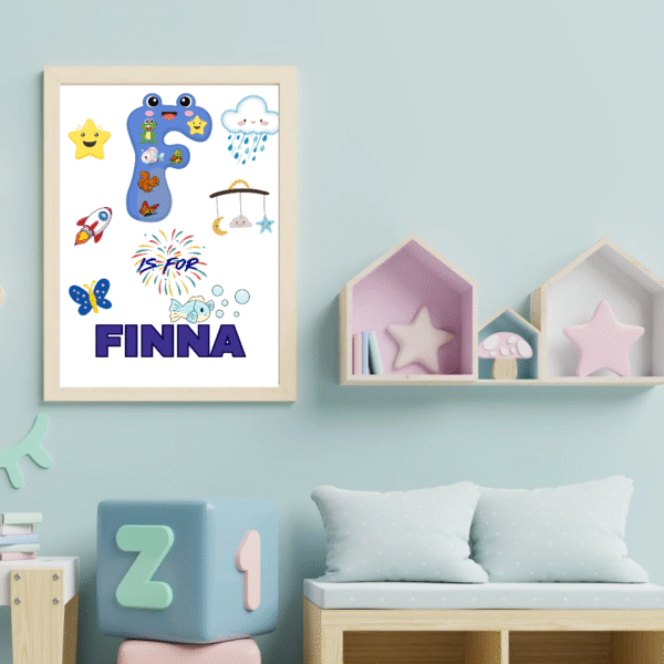 personalized hudson nursery wall art custom name alphabet decor with elephant & stars minimalist baby room decoration