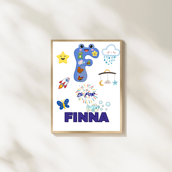 personalized hudson nursery wall art custom name alphabet decor with elephant & stars minimalist baby room decoration