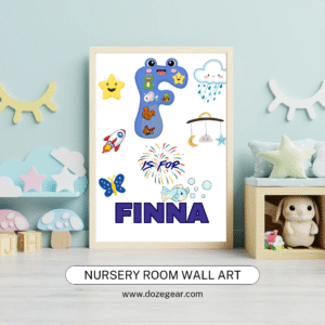 personalized hudson nursery wall art custom name alphabet decor with elephant & stars minimalist baby room decoration