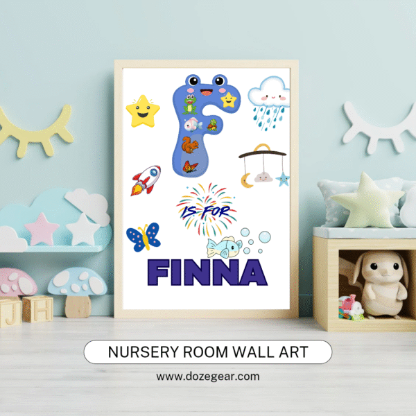 personalized hudson nursery wall art custom name alphabet decor with elephant & stars minimalist baby room decoration