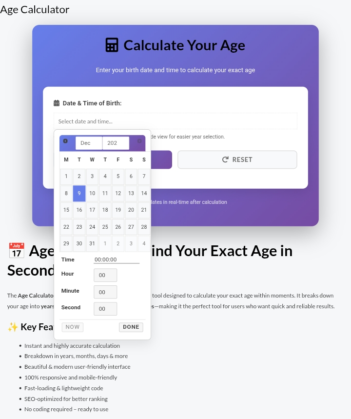 Age Calculator: उम्र निकालना अब मज़ेदार! | जानिए आपकी उम्र कितनी है… सच में!